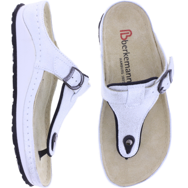 Berkemann | Mila | Perlweiß Leder | Leisten: Caldera | 01351-120 | Zehentrenner | Damen