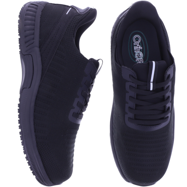 Orthofeet® | Yari | Schwarz-Schwarz | Hands-Free Schuhe mit Fersendämpfung | Herren Schnürer