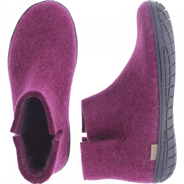 Glerups / Modell: "GR" / Cranbeery Wollfilz / Schwarz-Sohle / Geschlossene Schuhe