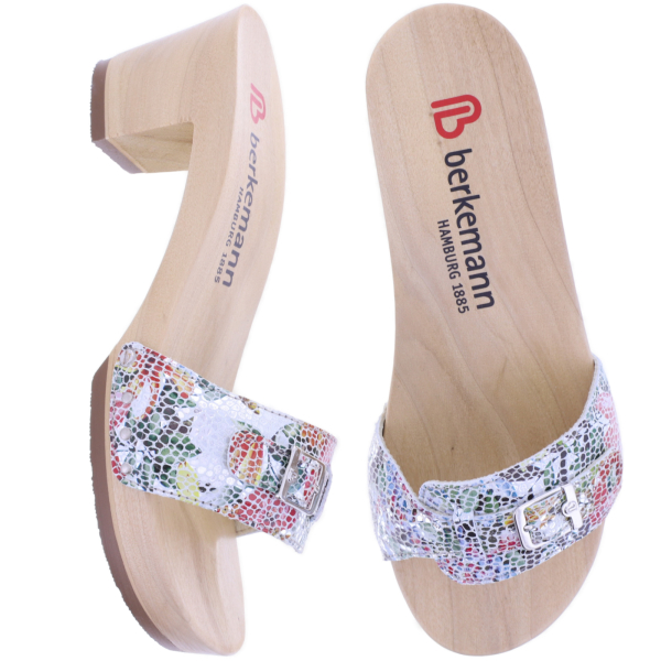 Berkemann | Peggy | Multicolor Dschungel Leder | *Exklusiv bei HOUSEOFSHOES* | Damen Holzsandalen