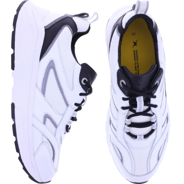 Xsensible Stretchwalker | Modell: Brooklyn | White-Black | Leder-Textil | 332025-101 | Herren Sneaker