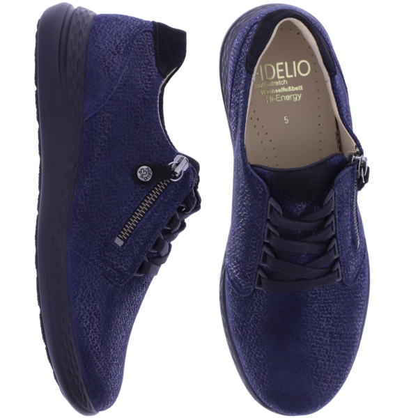 Fidelio | Hi Energy | Notte-Dunkelblau Float | Leder | Multistretch | Weite: H | Damen Schnürer