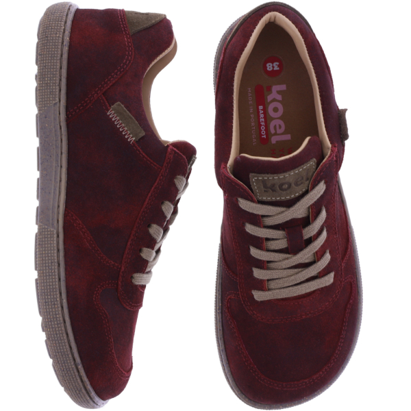 Koel | Francie | Bordo-Dunkelrot | Veloursleder | Damen Barfußschuhe