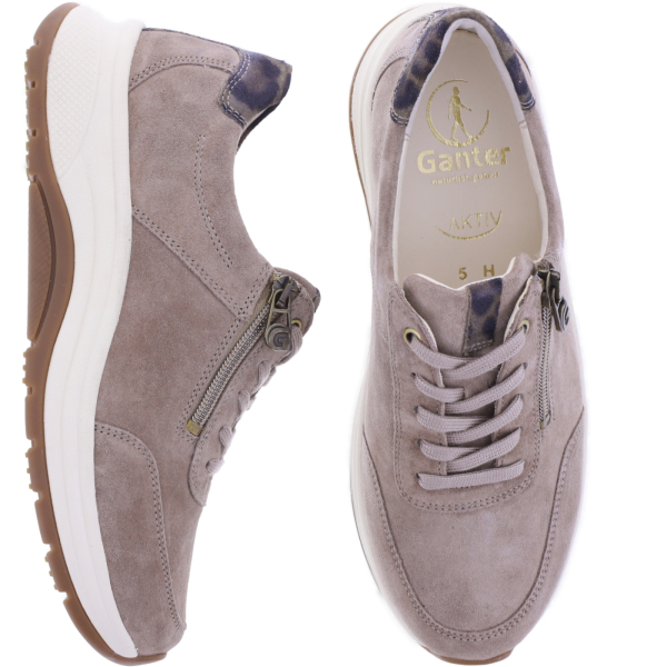 Ganter AKTIV | High Flyer | Taupe-Leo | Weite: H | Kalbsleder | 0-201812-1900 | Damen Schnürer