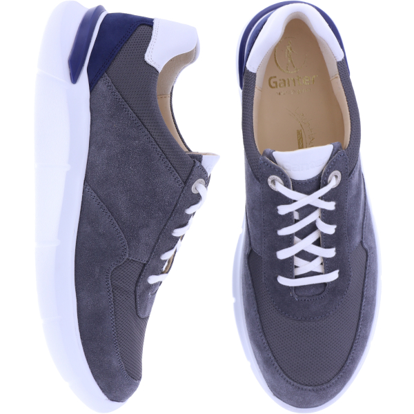 Ganter / George / Grey-Blue Veloursleder / Weite: G / Kalbsleder / 7-251728-6400 / Herren Schnürer