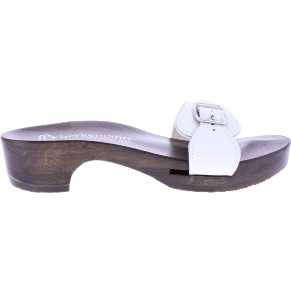 Berkemann / Hamburg-Sandale / Weiß Glattleder / Sohle: Braun / Art: 10102-100 / Unisex