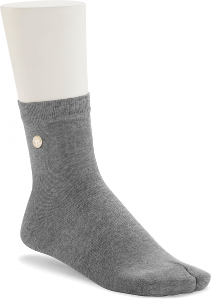 Birkenstock Damen Zehentrenner Socken - Cotton Sole Split - Grau Melange