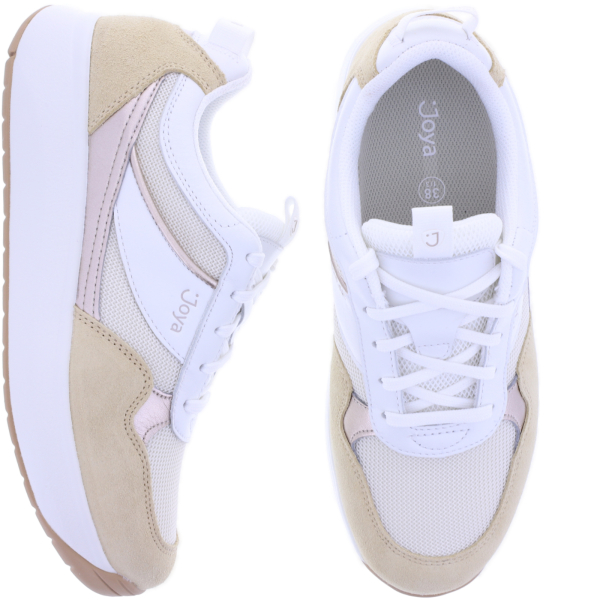 Joya | Allegra | Beige-White | Leder-Textil | Weite: H | JY105A | Damen Aktiv Schuhe