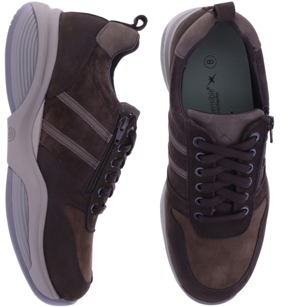 Xsensible Stretchwalker | SWX3 | Dark Brown Combi | Stretch-Leder | 300732-360 | Komfort Sneakers