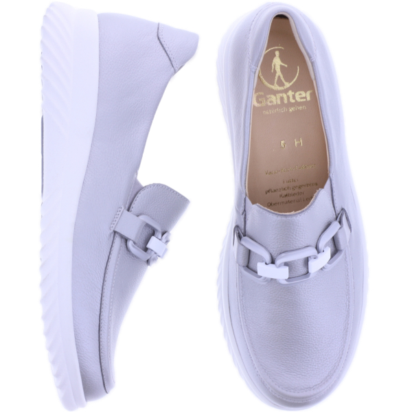 Ganter | Heike | Silber Softmetallic | Weite: H | Kalbsleder | 9-204530-7600 | Damen Slipper