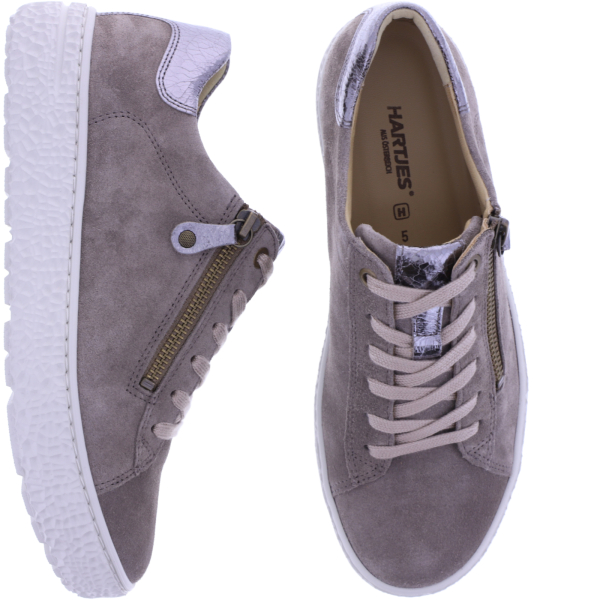 Hartjes | Phil | Smoke-Taupe | Veloursleder | Weite: H | 1621417-1414 | Damen Sneakers