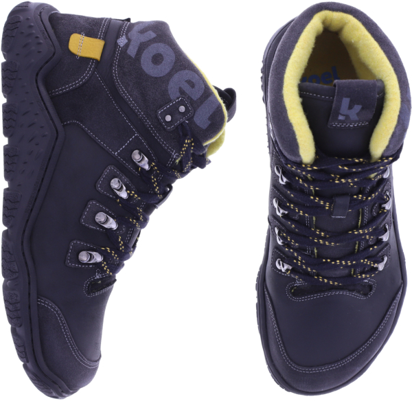 Koel | Robo | Schwarz | Hydroleder mit Merinowollfutter | Herren Barfußstiefelette