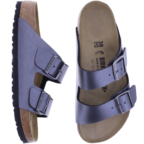 Birkenstock | Arizona | Schwarz Metallic | Birko-Flor | Weite: Normal | 1029233 | Damen Pantoletten