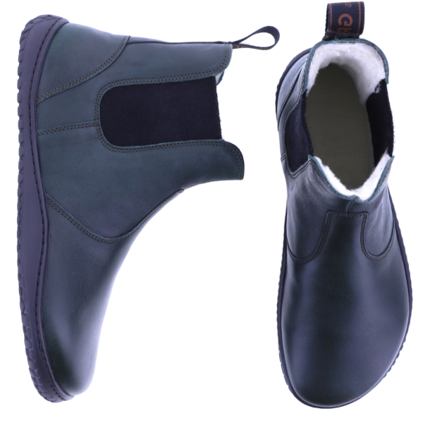 Grand Step Shoes | Kim Barefoot | Dark Green | Nappaleder mit Wollfutter | Damen Barfußschuhe