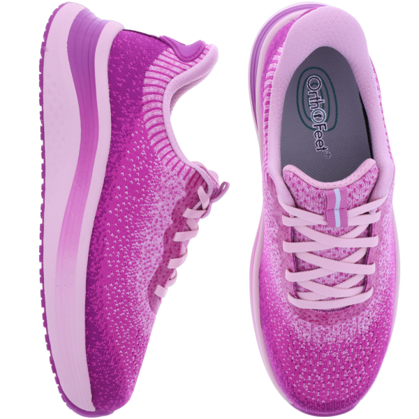 Orthofeet® | Nira | Violet-Pink | Hands-Free Schuhe mit Fersendämpfung | Damen Schnürer