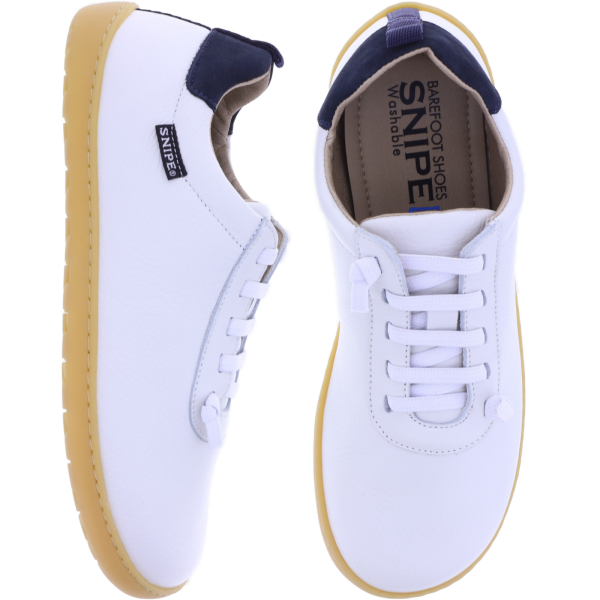 Snipe | Barefoot | 05402-002 | Blanco-Marino-Weiß | Leder | Waschbar | Herren Barfußschuhe