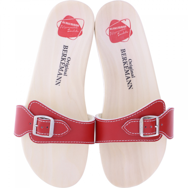 Berkemann / Original-Sandale / B100 / Rot Glattleder / Sohle: Natur / Art: 00100-200 / Unisex